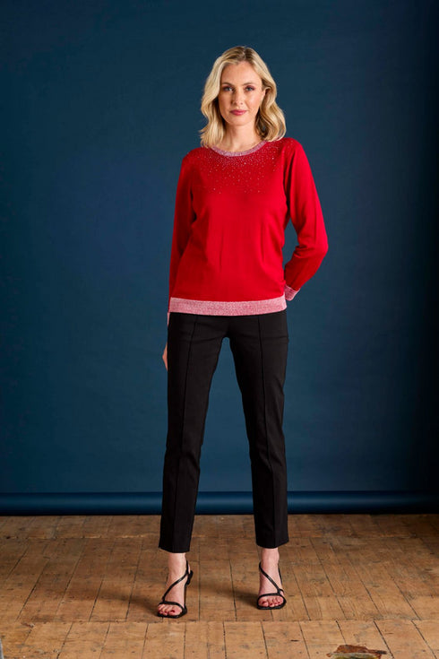 Emreco Heat Seal Sparkle Neckline Jumper 106104EW